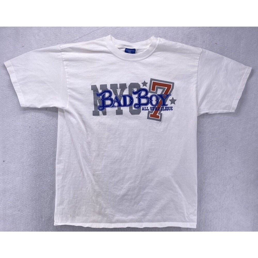 Vintage Bad Boy Entertainment NYC All Star Clique T Shirt Large USA Made Y2K